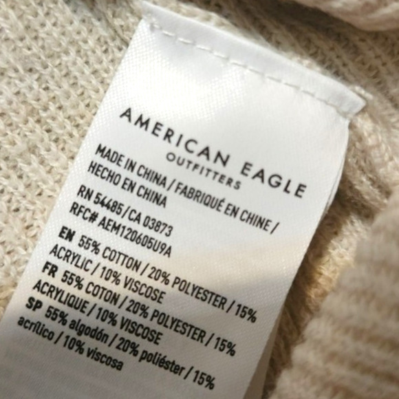 American eagle beige V-Neck sweater size small - Picture 5 of 7